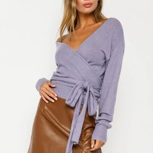 Classy Fuzzy Wrap Sweater